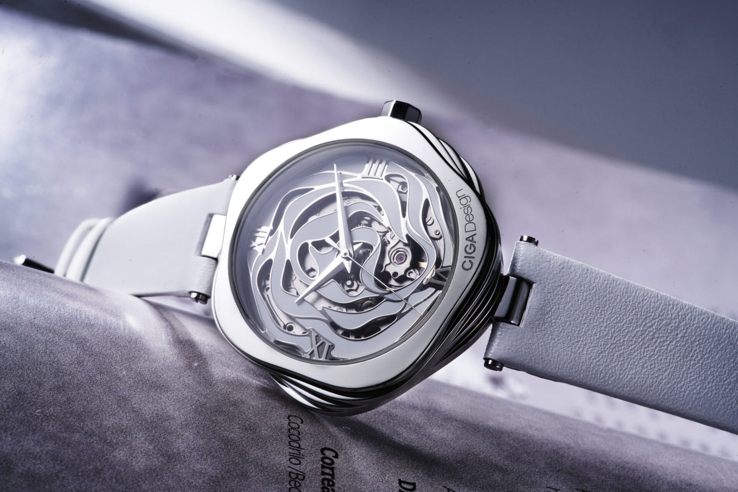 R Series Danish Rose Automatic Mechanical Skeleton Wristwatch