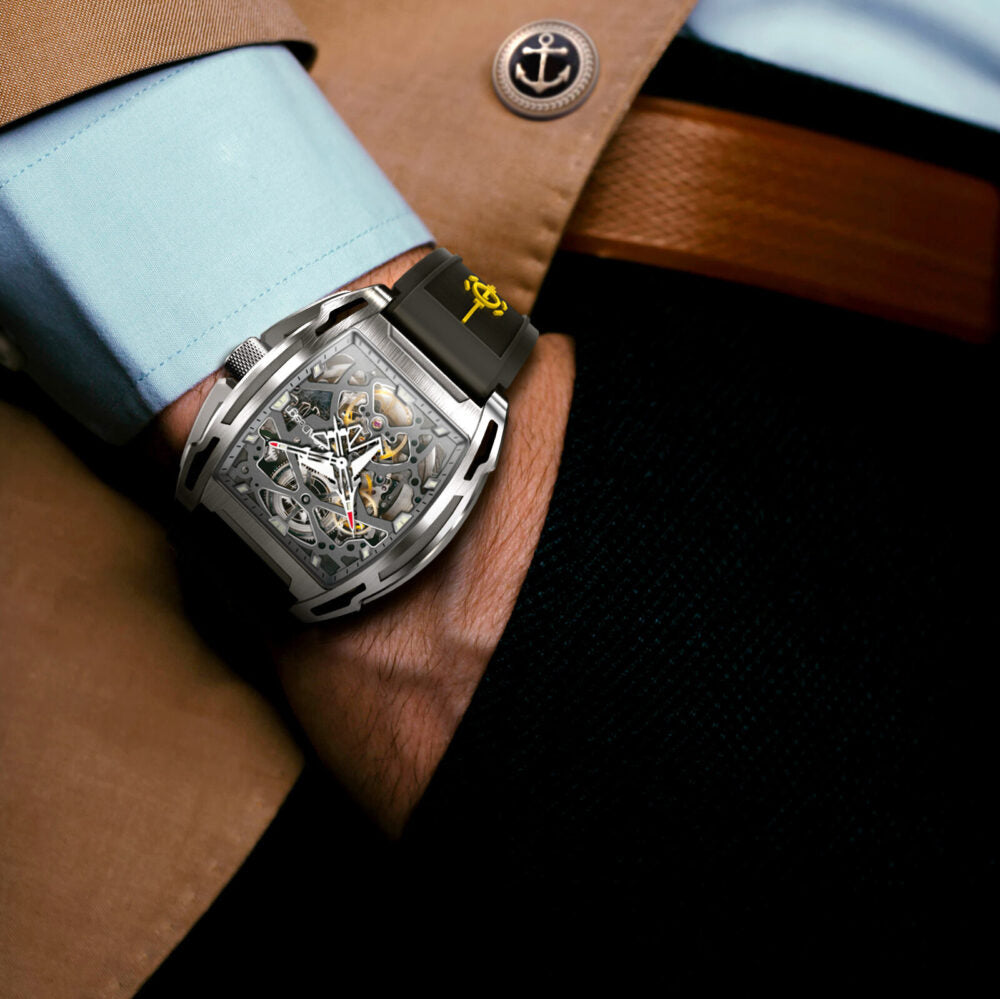 Aircraft Carrier Automatic Mechanical Skeleton Wristwatch
