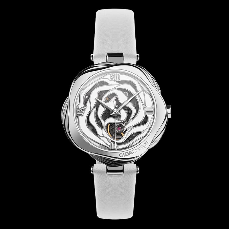 R Series Danish Rose Automatic Mechanical Skeleton Wristwatch