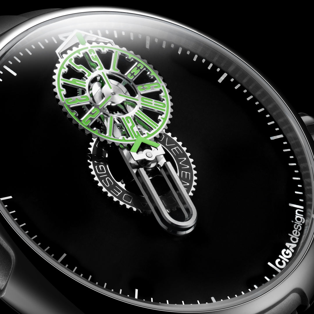 CIGA design AUTOMATIC WANDERING HOUR WATCH · TIME CIPHER