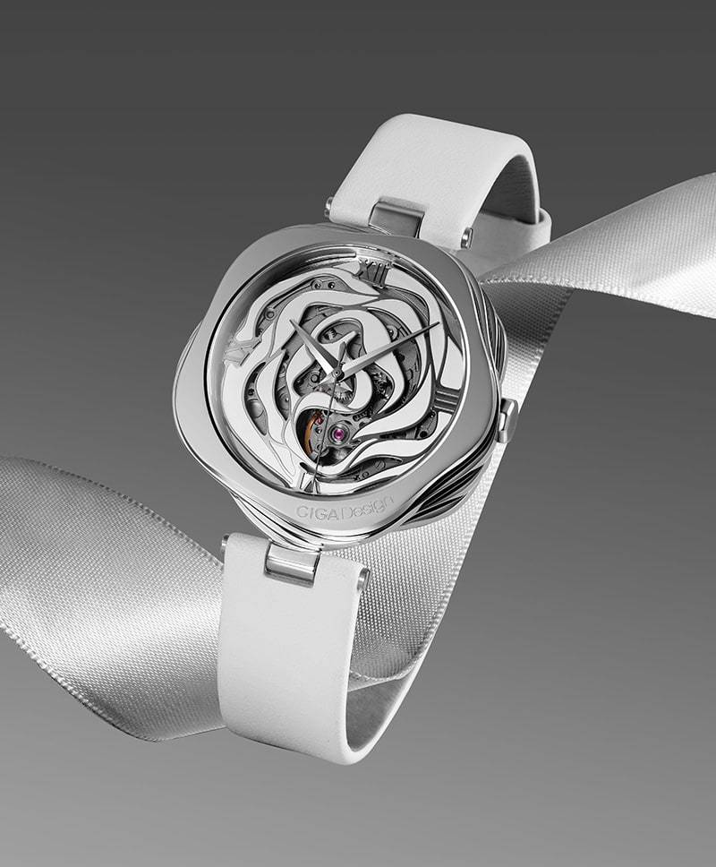 R Series Danish Rose Automatic Mechanical Skeleton Wristwatch