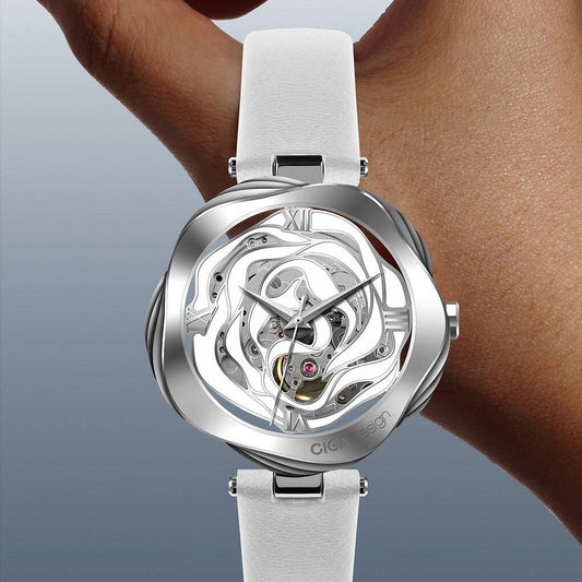 R Series Danish Rose Automatic Mechanical Skeleton Wristwatch