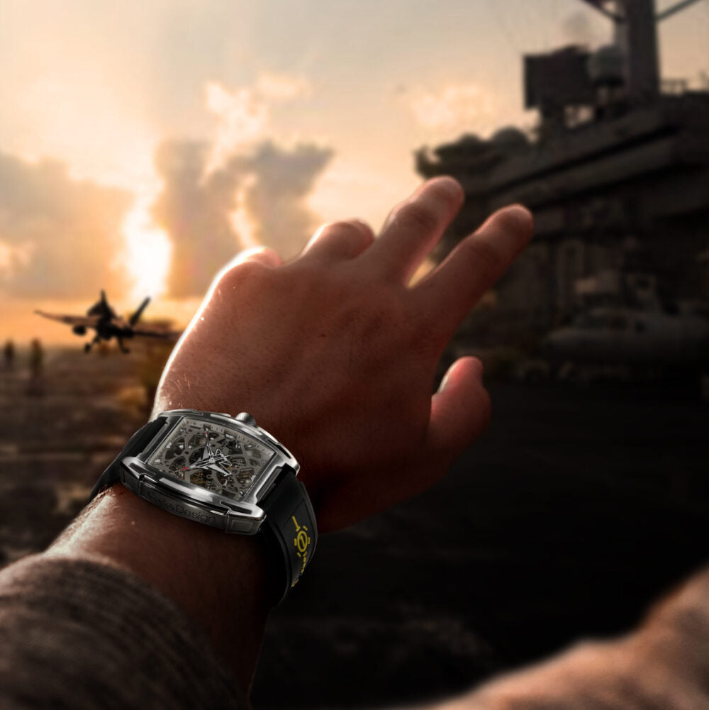 Aircraft Carrier Automatic Mechanical Skeleton Wristwatch