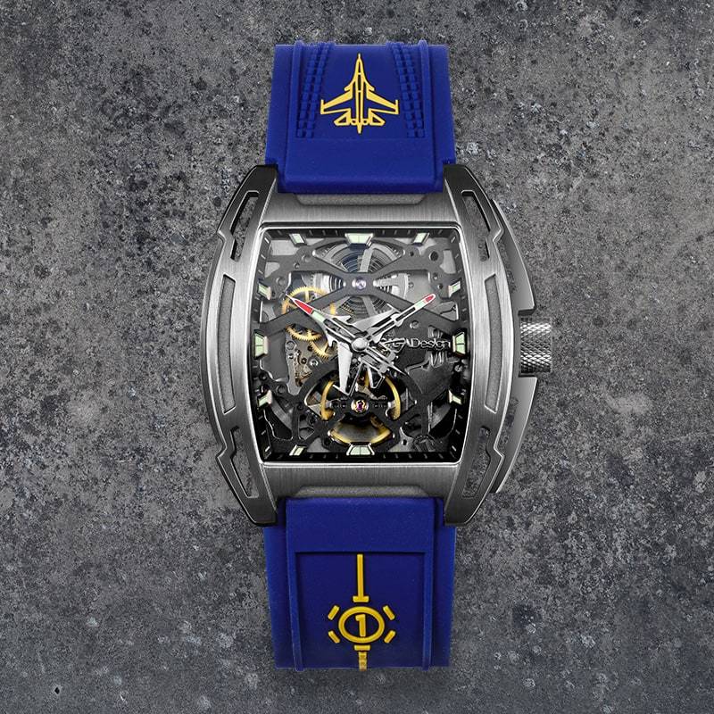 Aircraft Carrier Automatic Mechanical Skeleton Wristwatch